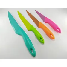 Jogo Kit De Facas De Cozinha Jogo 4 Un Coloridas Aço Inox Cor Coloridos Foto mini  3