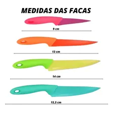 Jogo Kit De Facas De Cozinha Jogo 4 Un Coloridas Aço Inox Cor Coloridos Foto mini 4