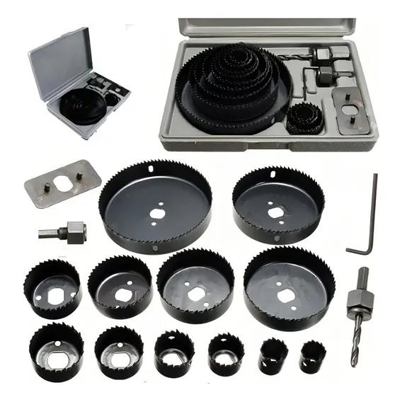 Jogo Kit Serra Copo 12 Peças 19 A 127mm Madeira Gesso Pvc Foto 1