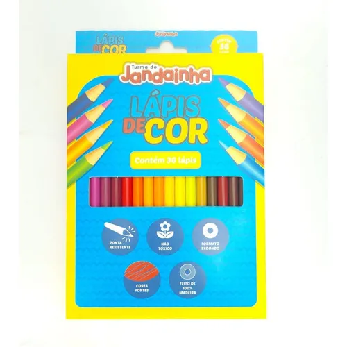 Jogo Lápis 36 Cores Resistente Não Toxico Ponta Macia Foto 1