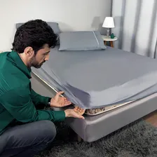 Jogo Lençol Cama Solteiro 2pç Malha C/ Elástico E Fronhas Foto mini 4