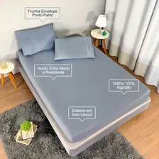 Jogo Lençol Cama Solteiro 2pç Malha C/ Elástico E Fronhas Foto mini 3