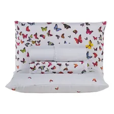 Jogo Lençol Casal Queen Estampado 4 Peças Percal 400 Fios Cor Borboleta Foto mini 1