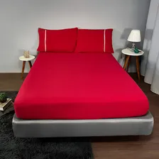 Jogo Lençol Malha Solteiro 2 Peças 100% Algodão Vermelho Foto mini 3