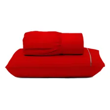 Jogo Lençol Malha Solteiro 2 Peças 100% Algodão Vermelho Foto mini 1