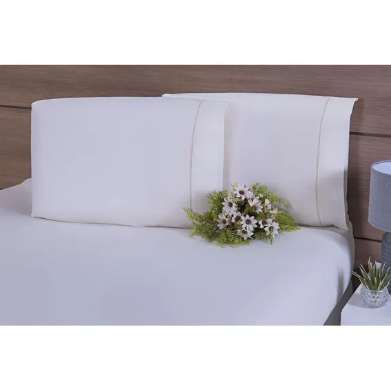 Jogo Lençol Mini Cama 2 Peças Percal 200 Fios Palha Foto 1
