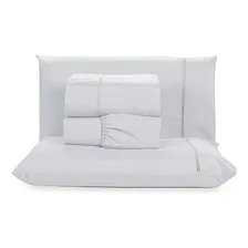 Jogo Lençol Queen Micropercal 200 Fios Ponto Palito 4 Peças Cor Branco Foto  mini 1