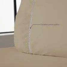Jogo Lençol Solteiro 2 Pçs 140 Fios Ponto Palito Cor Cáqui Foto mini 4