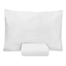 Jogo Lençol Solteiro 2 Peças 100% Algodão Percal 180 Fios Cor Branco Foto  mini 1