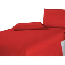 Jogo Lençol Solteiro Liso 3 Peças Microfibra Cor Vermelho Foto mini 1