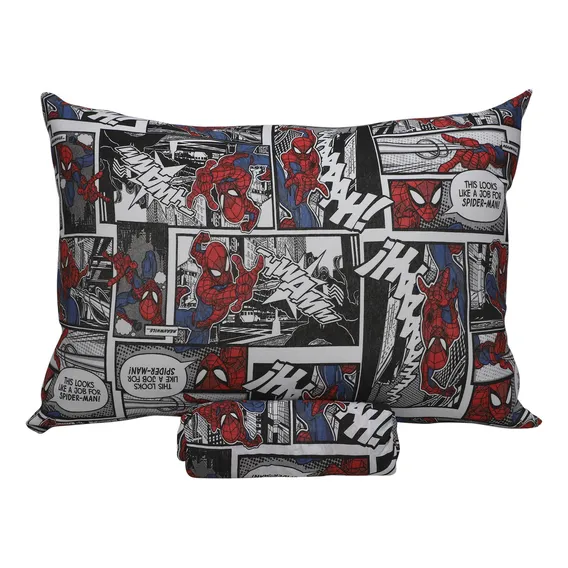 Jogo Lençol Spider Cartoon C/ Elástico Menino Solteiro 2 Pçs Foto 1