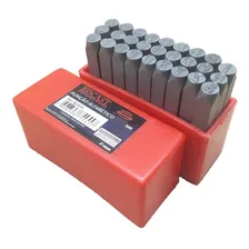 Jogo Marcador Pino Punção Alfabeto 2mm Marcação Metal Foto mini 1