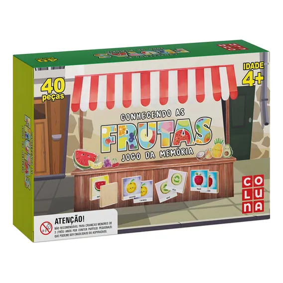 Jogo Memória Frutas Infantil Educativo De Madeira Didático Foto 1