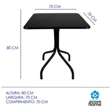 Jogo Mesa 70x70 Jantar Com 4 Cadeiras Gruvyer Resistente Foto mini 4