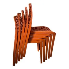 Jogo Mesa Quadrada 70x70 C/ 4 Cadeiras Gruvyer Sorveteria Cor Terracota Foto mini 4