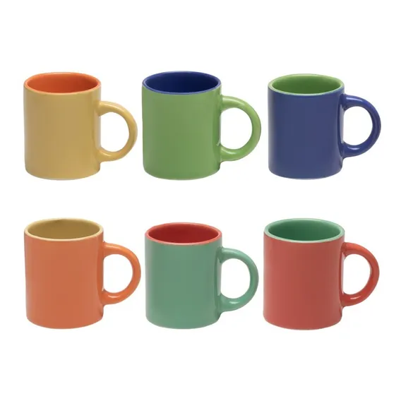Jogo Mini Canecas Coloridas Para Café 6 Pçs 80ml Mimo Style Foto 1