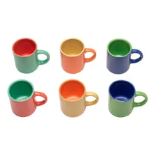 Jogo Mini Canecas Coloridas Para Café 6 Pçs 80ml Mimo Style Foto mini  2