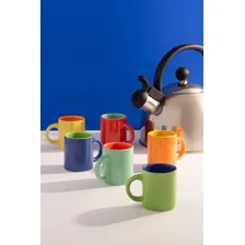 Jogo Mini Canecas Coloridas Para Café 6 Pçs 80ml Mimo Style Foto mini  3