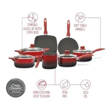 Jogo Panela Antiaderente Brinox Ceramic Life Smart Easy 7 Un Cor Vermelho Foto mini  2