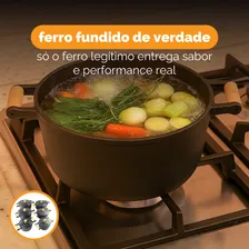 Jogo Panela Ferro Caçarola Mineira 6 Tamanhos Alça Madeira Foto mini 4