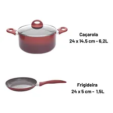 Jogo panelas 4 peças ceramic life Smart Plus vermelho Brinox Foto mini 2