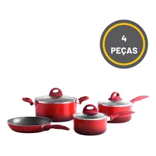 Jogo panelas 4 peças ceramic life Smart Plus vermelho Brinox Foto mini 4