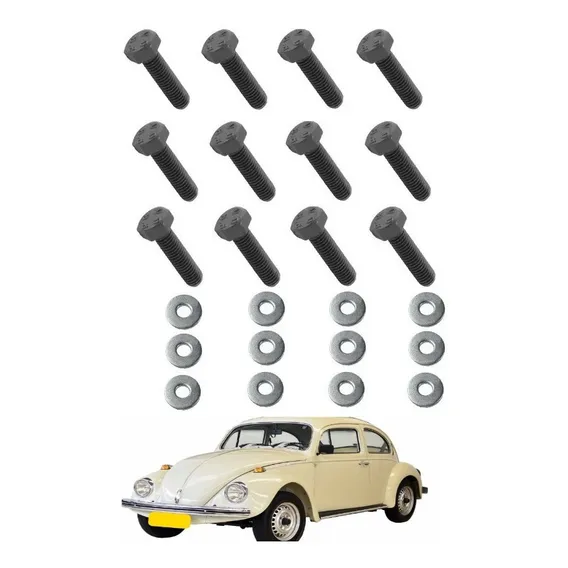 Jogo Parafusos Fixacao Suporte Parachoque Carroceria Fusca Foto 1