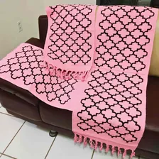 Jogo Passadeira Tapete Conjunto Cozinha Geometrico Rosa Foto  mini 1