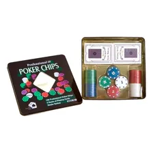 Jogo Poker Professional Lata 100 Fichas 2 Baralhos 1 Dealer Foto mini 1