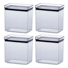Jogo Potes Herméticos 4un 1300ml Empilháveis Foto  mini 1