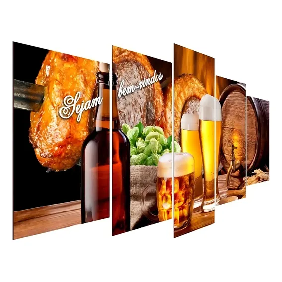 Jogo Quadro Decorativo Sala Jantar Área Churrasco E Cerveja Foto 1