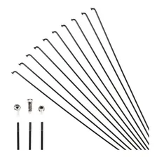 Jogo Raio 290 X 2.0mm Bicicleta Preto Inox 72 Un C/ Niples Foto mini 1