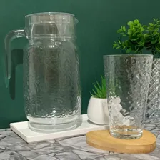 Jogo Refresco Martelado Vidro 5 Peças Jarra 2l + Copos 480ml Cor Transparente Foto mini 4