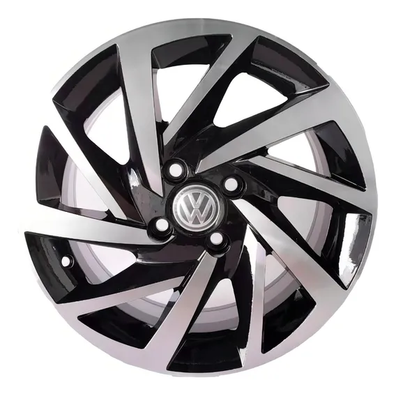 Jogo Roda Aro 15 Vw Gol G2 G3 G4 G5 G6 G7 4x100 + Bicos Cor Preto Diamante Foto 1