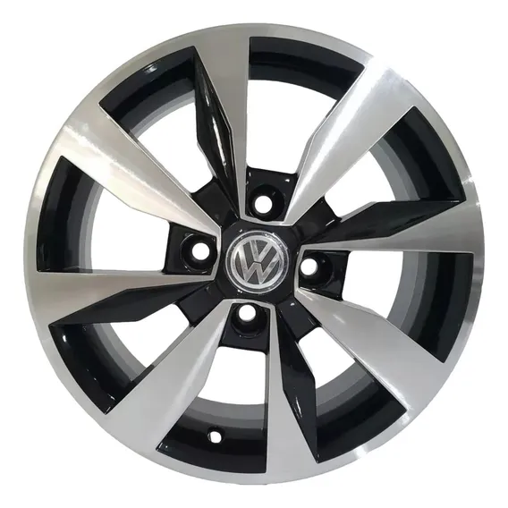 Jogo Roda Aro 15 Vw Gol G2 G3 G4 G5 G6 G7 4x100 + Bicos Cor Preto Diamante G7 Foto 1