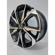 Jogo Roda Aro 17 Honda Civic Si Turbo 5x114 Zk988 Cor Preto Diamantado 5x114 Foto mini 2