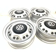 Jogo Roda De Ferro Aro 13 Vw Gol Saveiro Voyage Parati Cli Cor Prateado Foto mini 1