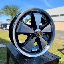 Jogo Roda Fuchs Aro 17 Porsche 5x112 + Bicos Cor Preta Diamante Foto mini  2