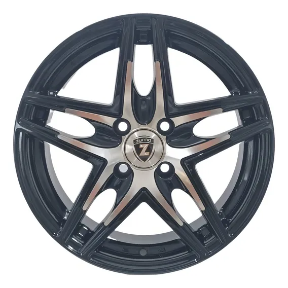 Jogo Roda Zuma Wheels Aro 15 Modelo 3269 B4 4x100 Cor Preto Com Diamantado Foto 1