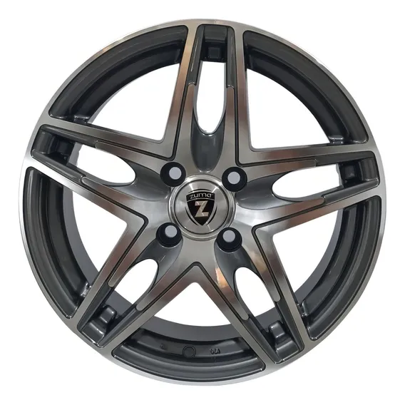 Jogo Roda Zuma Wheels Aro 15 Modelo 3270 4x100 Gsp Cor Grafite Diamantado Foto 1
