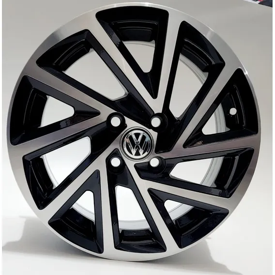 Jogo Rodas Aro 14 Vw 4x100 Saveiro Gol + Bicos Cor Preto Diamante Foto 1