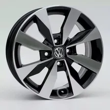 Jogo Rodas Aro 14 Vw 4x100 Saveiro Gol + Bicos Cor R74 Preto Diamantado 4x100 Foto mini 1