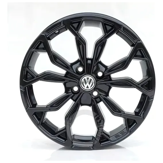 Jogo Rodas Aro 15 Vw Gol Saveiro Voyage 4x100 + Bicos M16 Cor Black Piano Black Foto 1