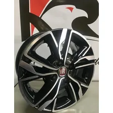 Jogo Rodas Aro14 Fiat Argo Cronos Uno Palio Siena R88 14 Cor Preta Diamantada 4x98 V Foto mini 3