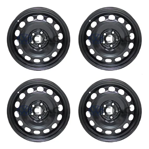 Jogo Rodas Ferro Aro 16 5x100 Golf Fox Polo Virtus Tcross Cor Preto Foto 1
