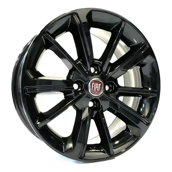 Jogo Rodas Fiat Cronos Hgt Aro 14 inlcui Bicos Cor Black Piano Foto 1