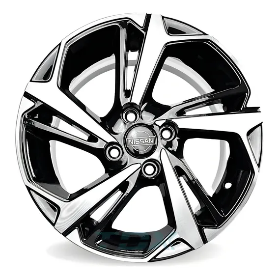 Jogo Rodas Nissan March Versa Aro 15 4x100 com Bicos S279 Cor Preto Com Diamantado Foto 1