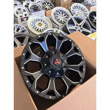 Jogo Rodas Off Road Triton Pajero L200 Aro 17 M12 6x139 Cor Preto Foto mini 3
