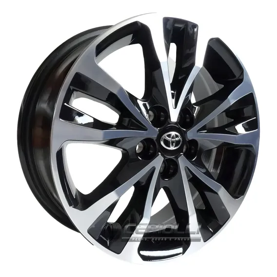 Jogo Rodas Toyota Corolla Xrs 2018 Aro 16 + Bicos + Porcas Cor Preto Diamantado Foto 1