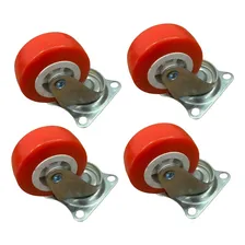 Jogo Rodízio Giratório Rodinha Vermelho 2 1/2 4pçs Bestfer Foto mini 3
